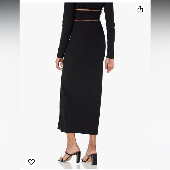 Porsha Williams black two piece co ord set turtleneck crop top maxi skirt fitted - Picture 8 of 13